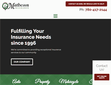 Tablet Screenshot of mathesoninsurance.ca